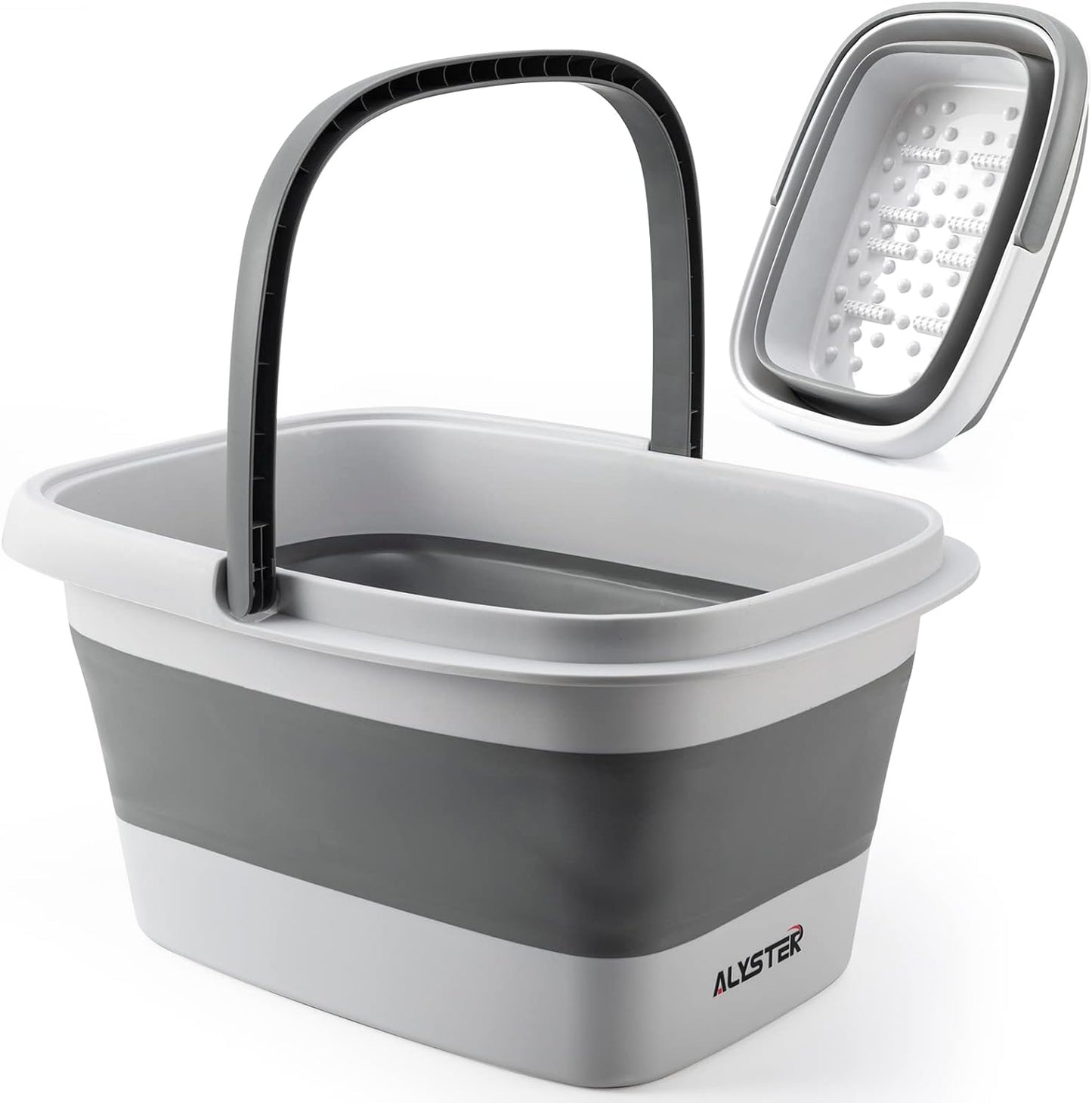 ALYSTER Foot Bath Collapsible Foot Bath Foot Soak Tub with Handle Foot Spa Bath 15L/4 Gallons Massager Foot Soaking Bath Basin Feet for Dry Cracked Feet, Pedicure Foot Soak, Home Spa Treatment