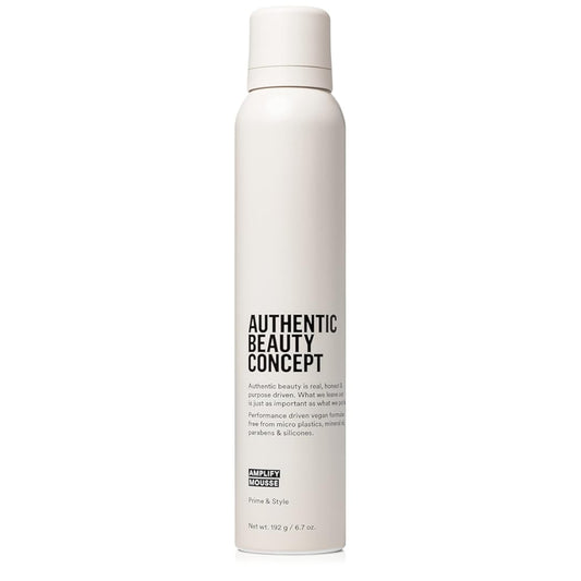 Authentic Beauty Concept Amplify Mousse | Volumizing Mousse | Lightweight Medium Hold Styling | Heat Protection | All Hair Types | Vegan & Cruelty-free | Silicone-free | 6.7 oz