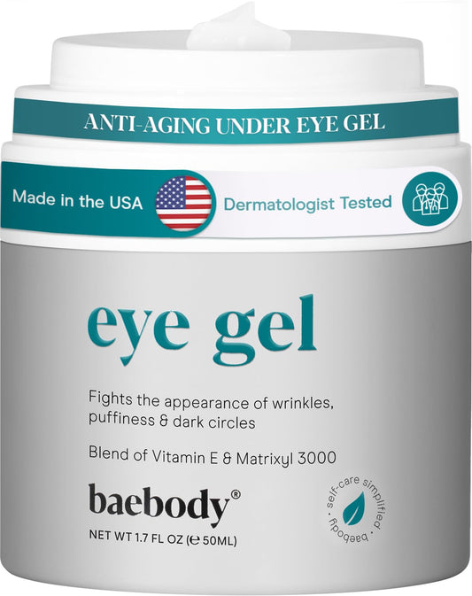 Baebody Eye Gel, Cooling Under Eye Cream For Dark Circles, Puffiness and Bags under Eyes, Eye Cream Anti Aging & Hydrating, Night Eye Cream - Beauty Gifts for Women