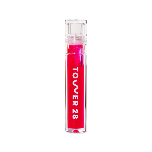 Tower 28 ShineOn Lip Jelly, XOXO | Non-Sticky, Vegan Lip Gloss in Sheer Pink | Moisturizing Apricot and Raspberry Seed Oil | Clean, Cruelty Free