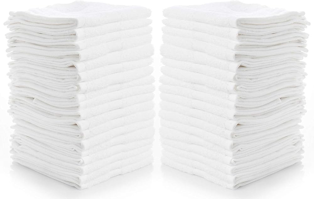 Simpli-Magic Cotton Washcloths White, 40 Pack, Size: 12Óx12Ó