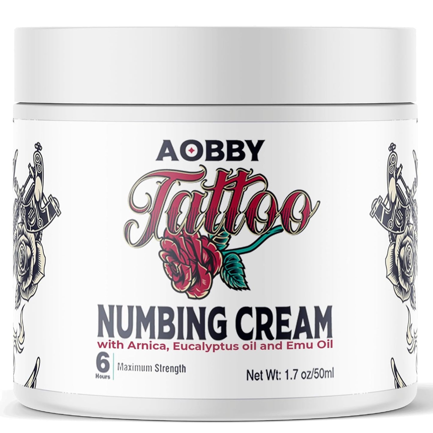 AOBBIY Tattoo Numbing Cream: Numbing Cream for Tattoos Extra Strength - Painless Tattoo Numbing Cream - Tattoo Numbing Cream Maximum Strength - 6 Hours Numbing Cream, 1.7oz / 50ml