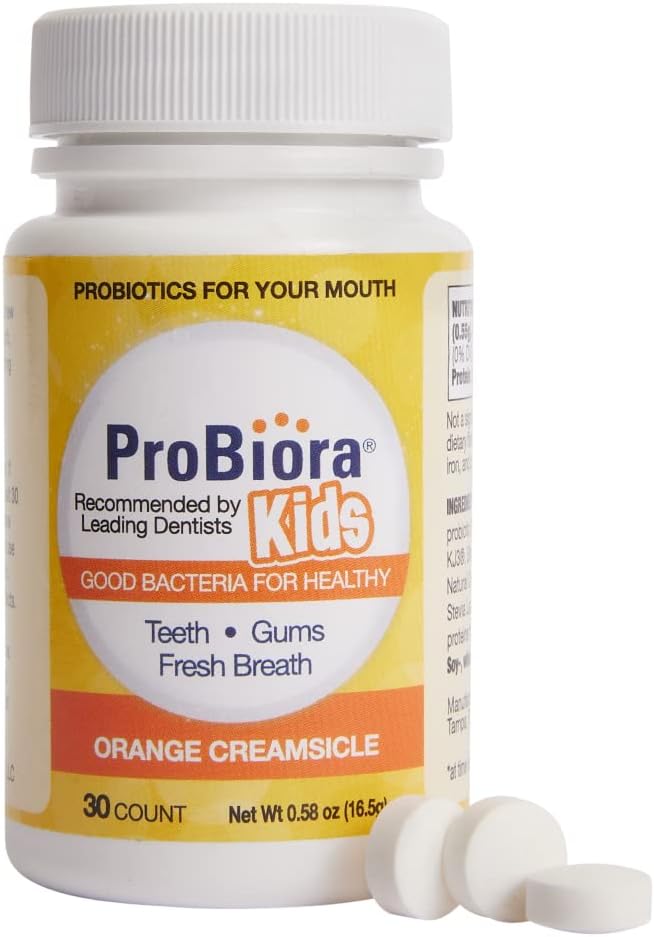 ProBiora Kids Oral-Care Chewable Probiotic Tablets (Formerly ProBioraKids) | Probiotic Supplement Designed Specifically for Kids | Healthier Teeth & Gums | Fresher Breath | Whiter Teeth | 30 Count