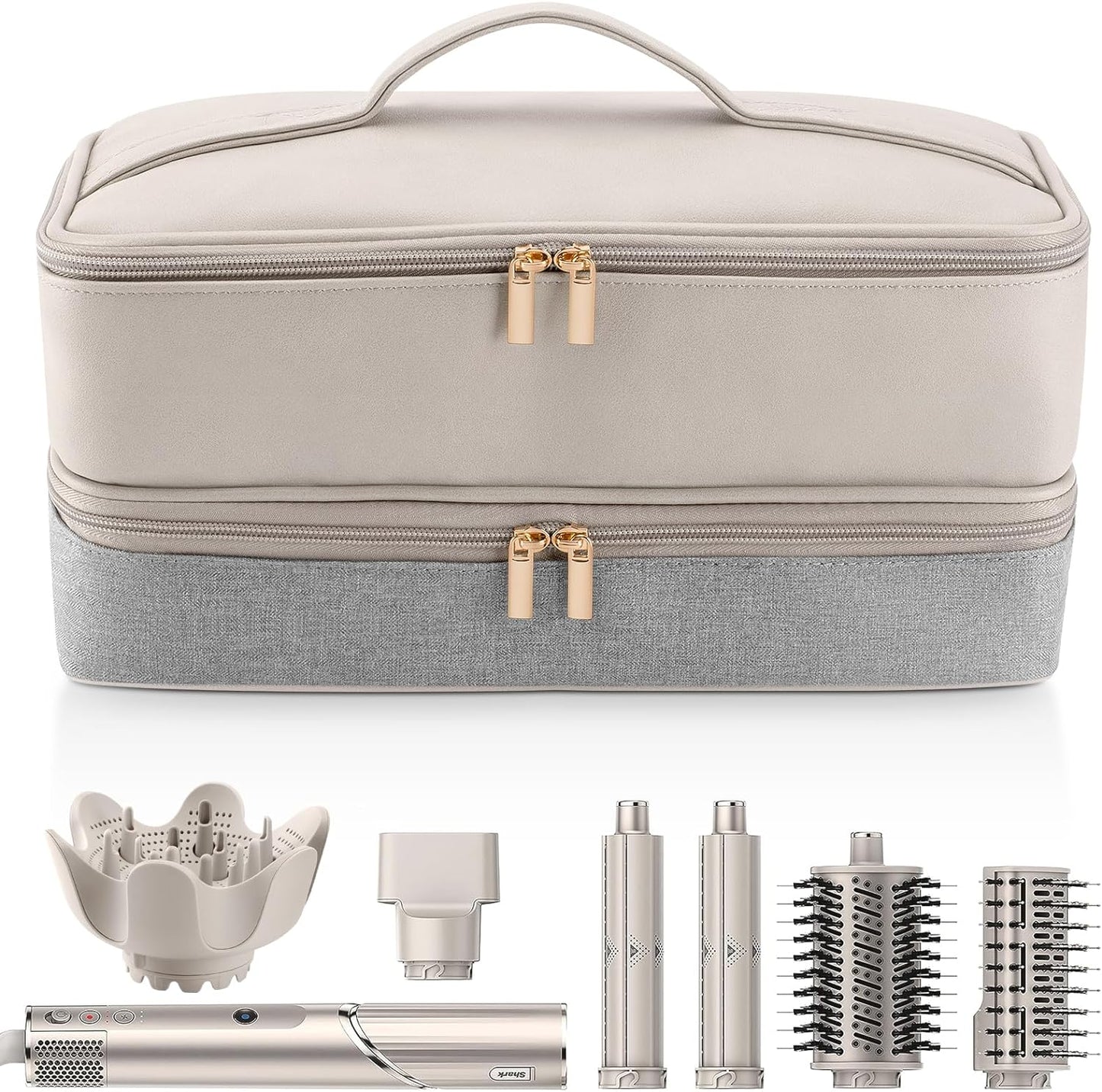 Travel Carrying Case for Hair Dryer Shark Flexstyle Dyson Airwrap Brush Double-Layer Hair Accessories Tools Storage Bag for Revlon Hairdryer Styler Organizer