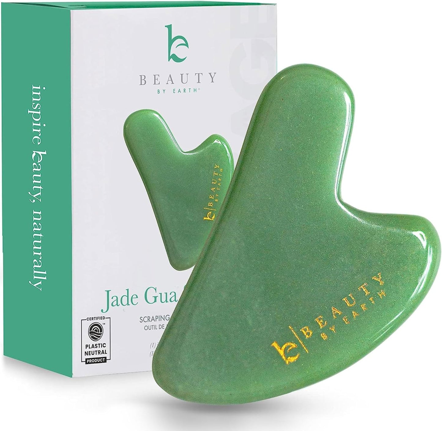 Beauty by Earth Jade Gua Sha - Face Sculpting Tool for Face Massage, Jaw Massager, Facial Massage Tools are Stocking Stuffer Ideas for Women and Teenage Girls, Small Gifts