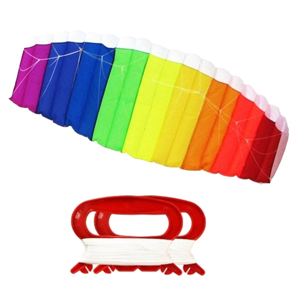 Tuscom Rainbow Kites for Children and Adults Dual Line Stunt Kids Kite with Handle Line