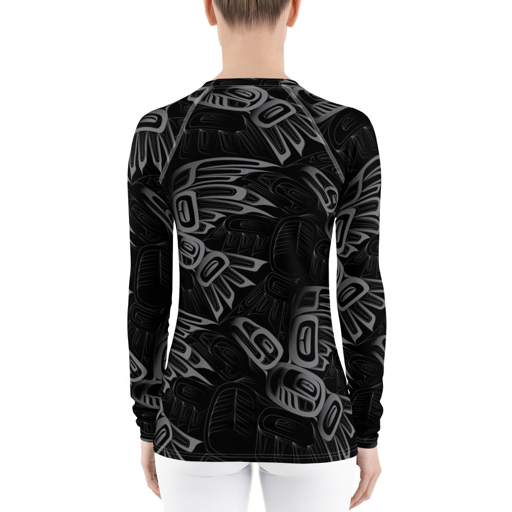 Women's Eagle Raven Tessellation Long Sleeve Athletic Top (Rash Guard)