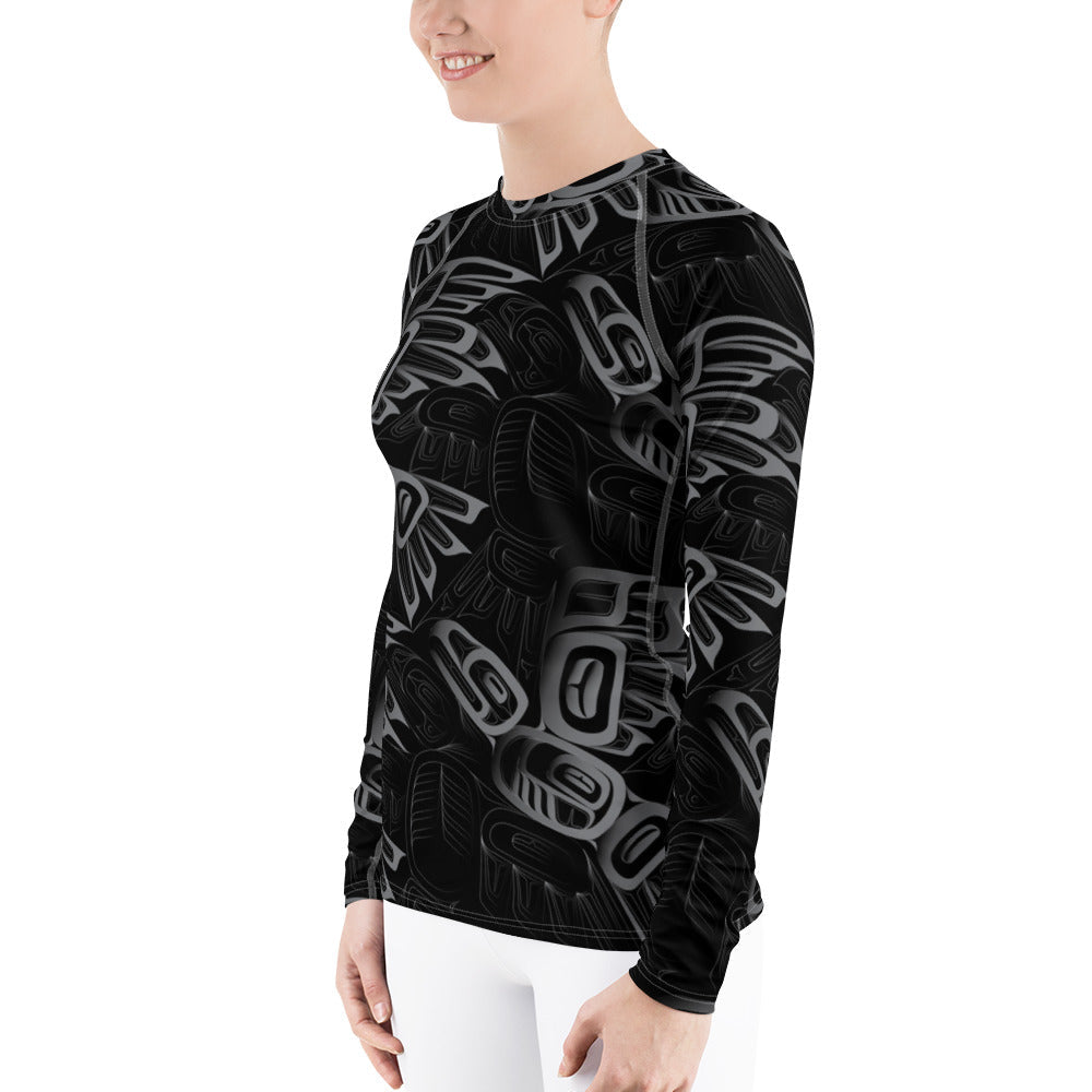 Women's Eagle Raven Tessellation Long Sleeve Athletic Top (Rash Guard)