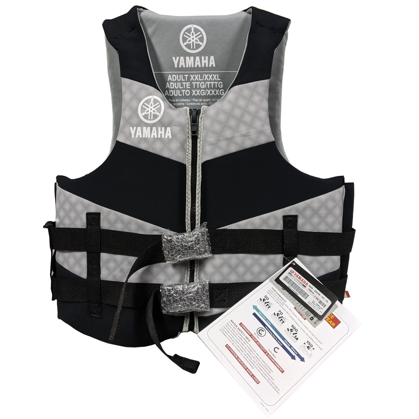 Yamaha New OEM, Men's XS / S Nylon PFD Life Vest With Handles, MAR-23HAN-GY-SX