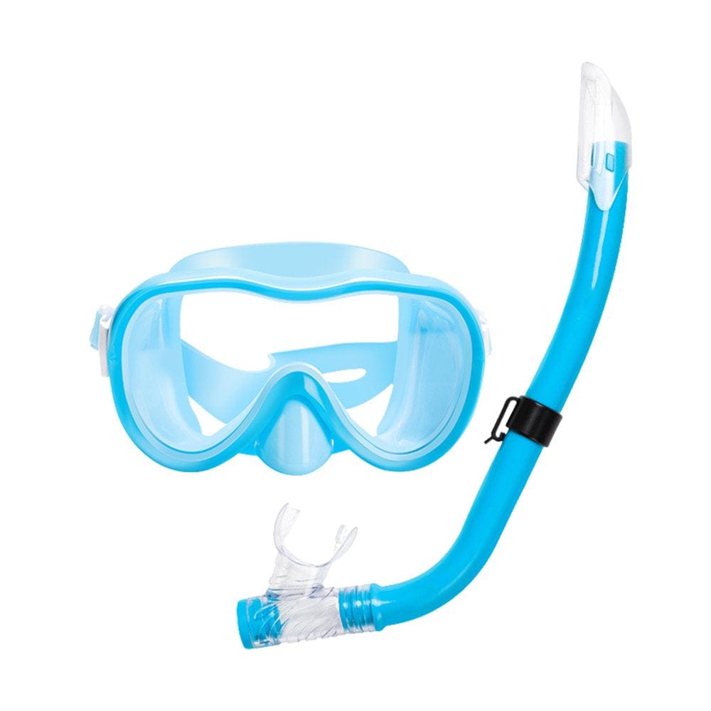 BESTHUA Snorkeling Gear Set | Children'S Snorkeling Two-Piece Set | Soft Mouthpiece Full Dry Snorkel Large Frame Anti-Fog Diving Goggles