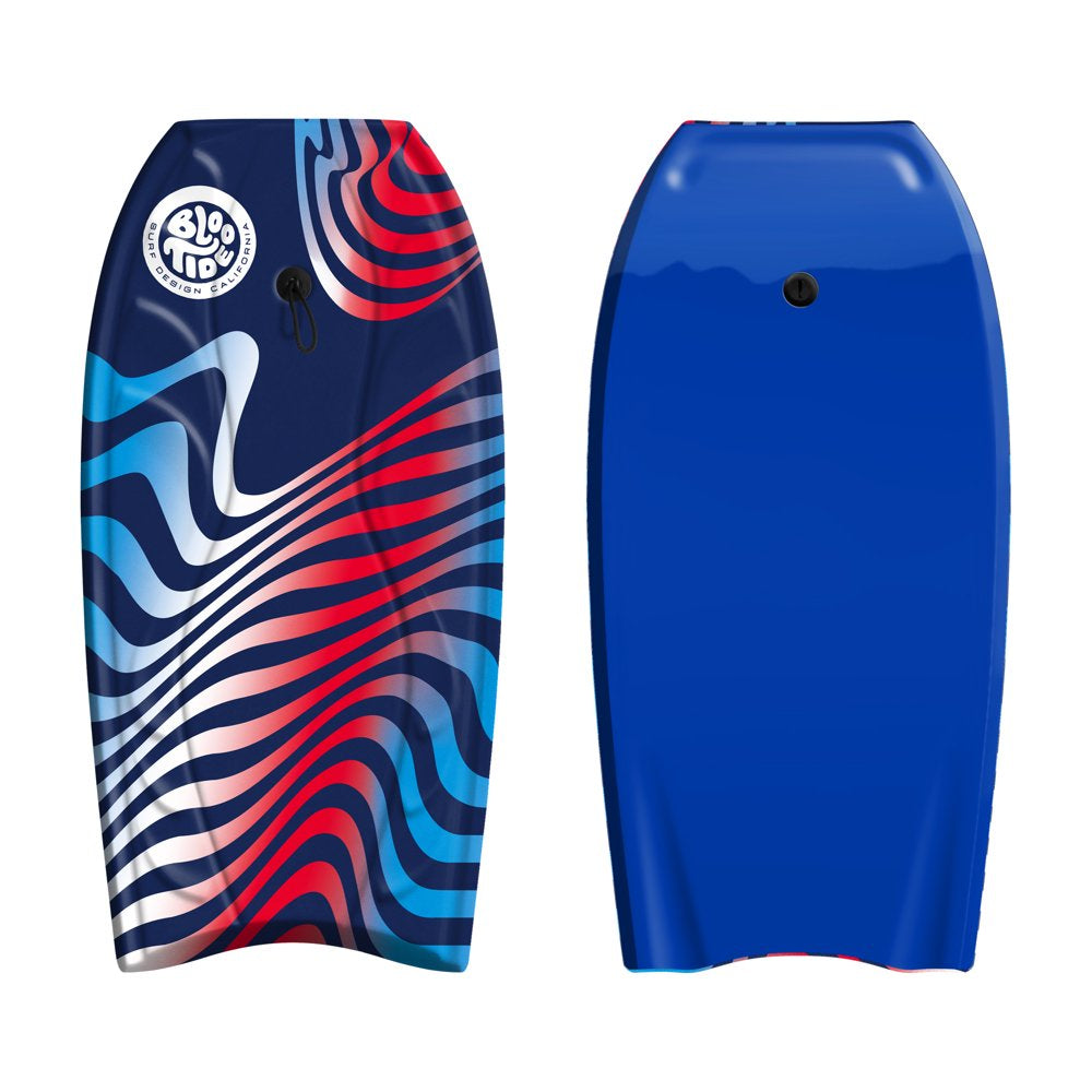 Bloo Tide 40In Bodyboard Blue Sonar Americana Graphic Top with Basic Leash | for Kids and Adults | for Pool, Ocean, and Lakes | Foam Contour Molded Ch-Construction | Includes Basic Leash