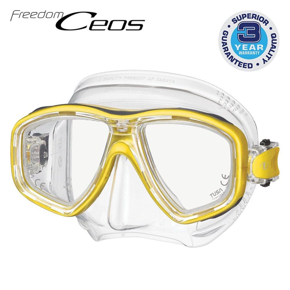 TUSA M-212 Freedom Ceos Scuba Diving Mask, Translucent (Flash Yellow, Standard)