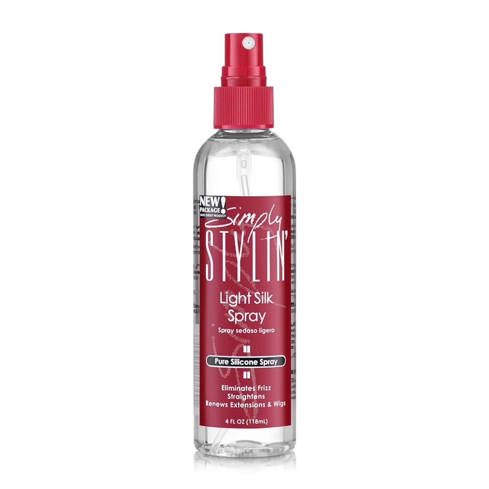Simply Stylin' Light Silk Spray - Anti Frizz Hair Pure Silicone Heat Protectant Products for Women Detangler & Synthetic Wig 4 fl oz.