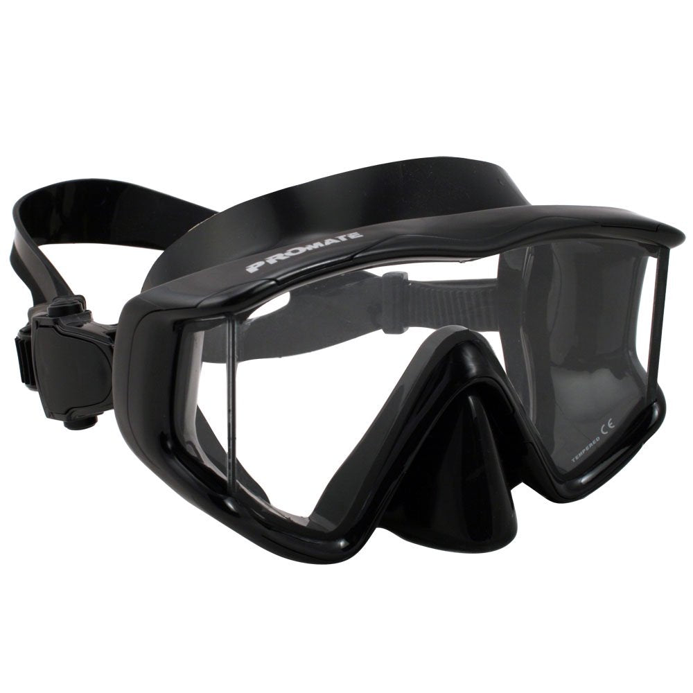 Promate Snorkel Mask Sideview Windows Snorkel Mask, Black