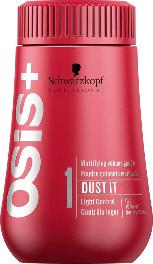 OSiS+ Dust It Ð Mattifying Volume Powder Ð long-lasting Hold, Strong Control and Separation Ð Matte Effect Texturizer Product for Wild Hair Styling and Volumizing, 0.35 oz