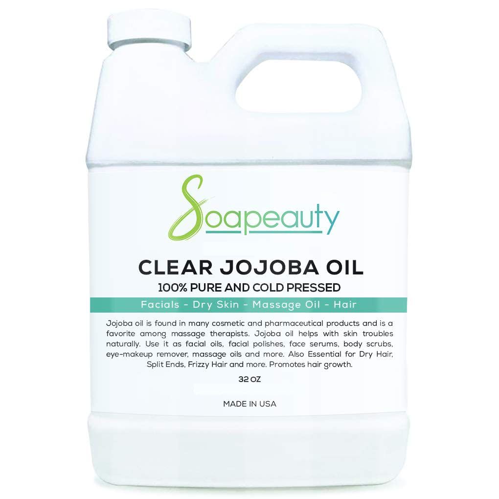 Soapeauty Clear Jojoba Oil | 100% Pure & Natural | Refined, Cold Pressed, Hexane Free | Moisturizing Oil for Skin, Face, Hair & Nails | 32 fl oz