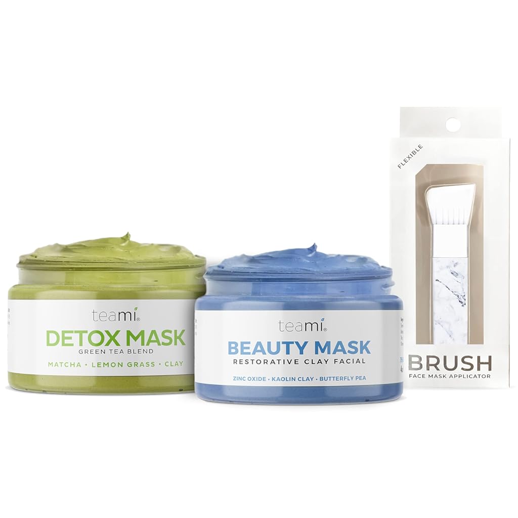 Teami Detox Face Mask + Beauty Facial Mask - Facial Skin Care Products: Green Tea Mask Deep Cleansing Pore Minimizer & Blackhead Remover - Moisturizing Clay Mask - Butterfly Pea Mask - Night Mask