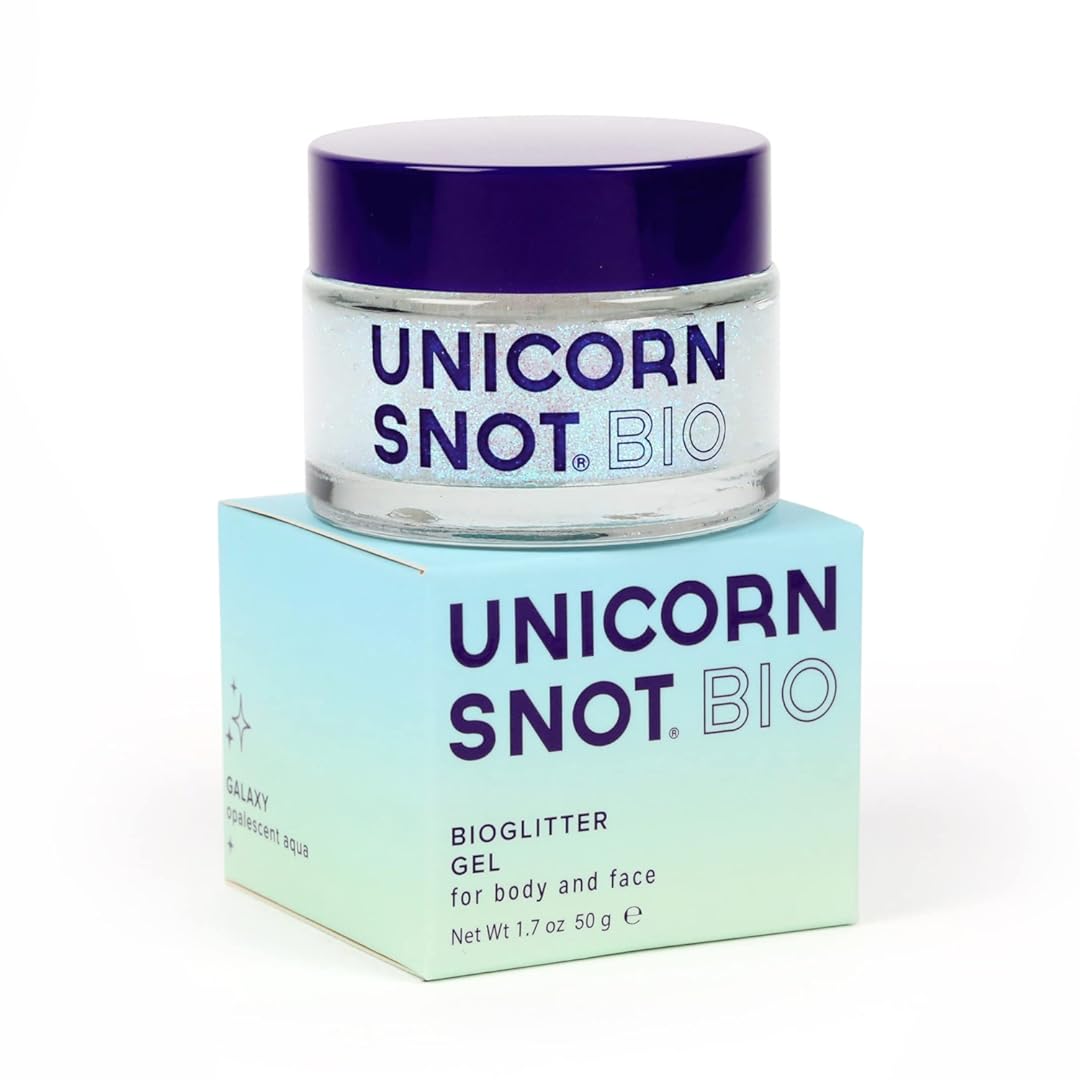 Unicorn Snot BIO Glitter Holographic Face & Body Glitter Gel: Face Glitter Makeup, Hair Glitter, Festival Rave and Anime Cosplay - Vegan & Cruelty Free, 1.7 oz (Galaxy)