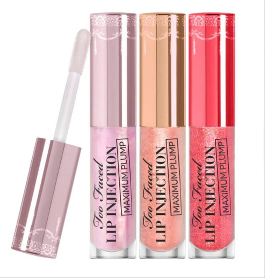 Too Faced Plump & Pretty Kisses: Travel Size Lip Plumper Gloss Trio Set XMAS'23