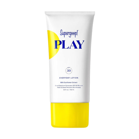 Supergoop! PLAY Everyday Lotion SPF 50-5.5 fl oz - Broad Spectrum Body & Face Sunscreen for Sensitive Skin - Great for Active Days - Fast Absorbing, Water & Sweat Resistant