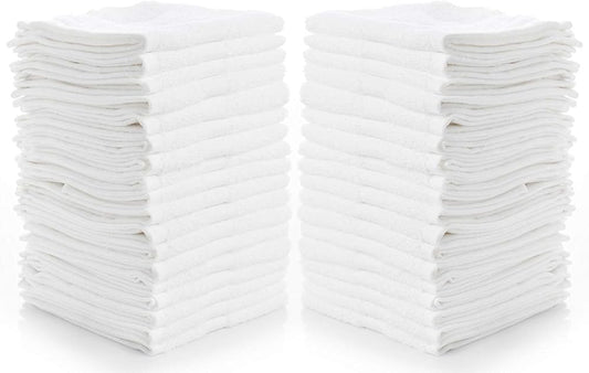 Simpli-Magic Cotton Washcloths White, 40 Pack, Size: 12Óx12Ó