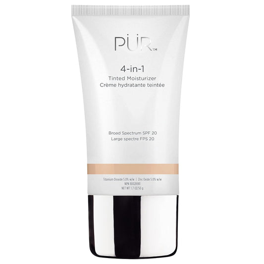 P†R 4-in-1 Tinted Moisturizer With SPF 20 - Hydrating Face Moisturizer, Primer, & Foundation With Shea Butter, Aloe Vera & Vitamin B3 - Vegan Friendly - Free of Paraben, Gluten & BPA