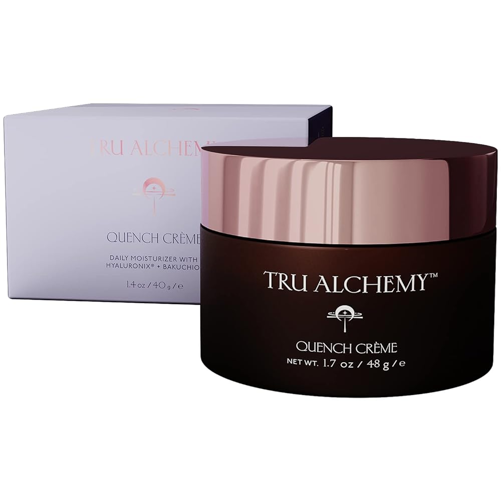 Tru Alchemy Quench Cr�me Daily Facial Moisturizer | Hyaluronic Acid, Vitamin C, & Bakuchiol (better than Retinol) | Daily Firming Skin Moisturizer Face Cream for Women | 1.7 fl oz/48 g