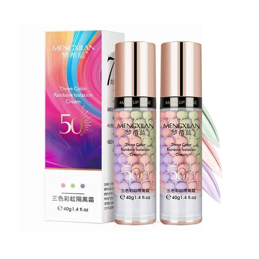 Pakivs 2Pcs Pore Primer,Skin Tone Correcting Facial Serum,One Step Face Makeup Primer,Isolation Cream Invisible Pore,Cover Acne Marks,Oil Control Moisturizing Essence Concealer Foundation