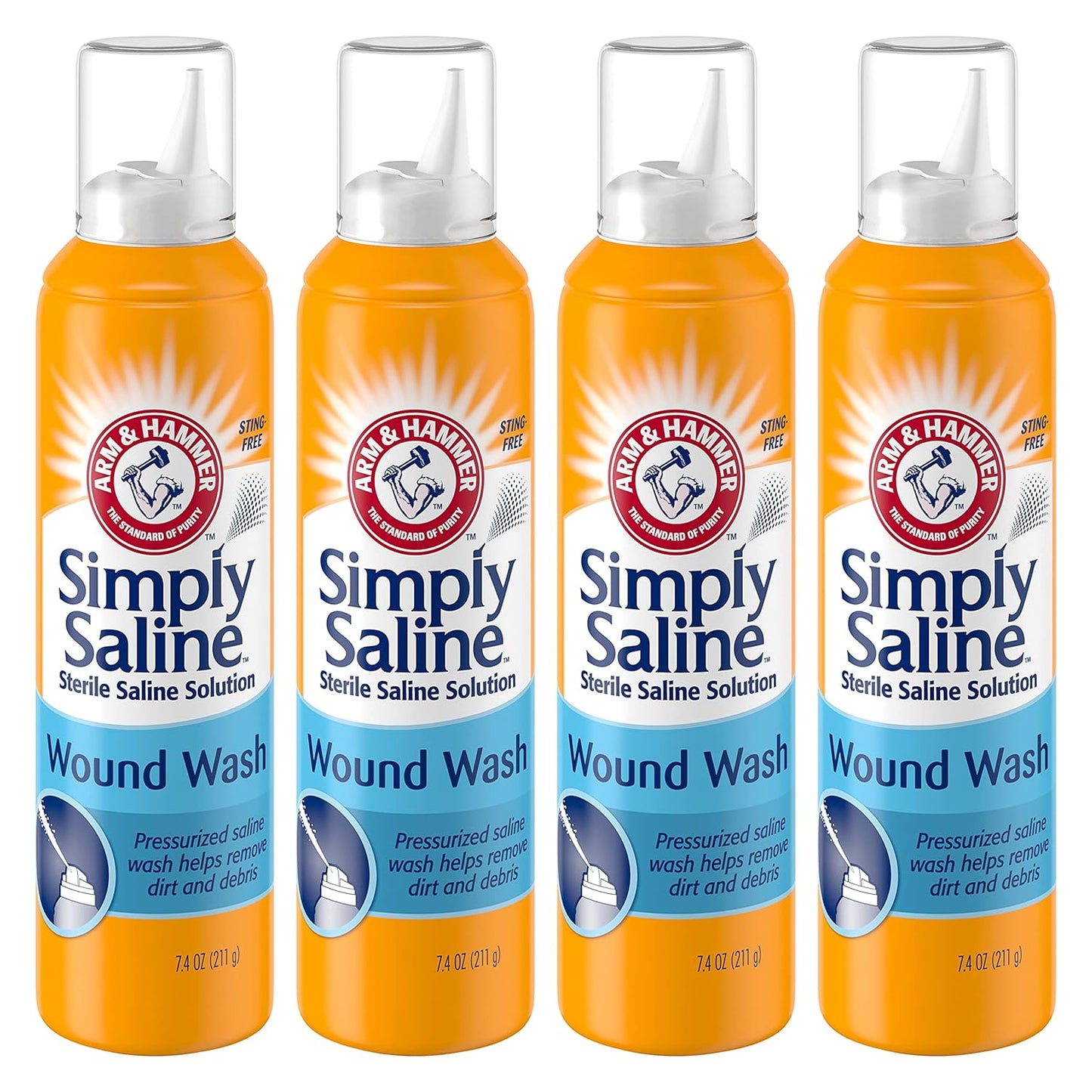 Arm & Hammer Simply Saline Wound Wash, 7.1 FZ (Pack of 4) by Arm & Hammer