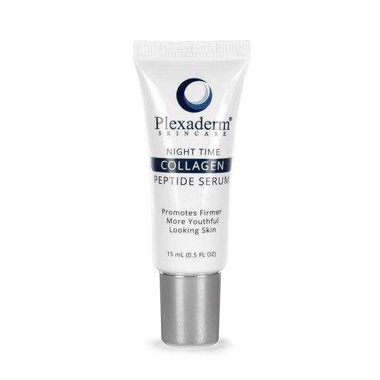 Plexaderm 15 mL Night Time Collagen Serum for Firmer, Fuller, more Youthful Looking Skin, Anti-Aging Collagen & Peptide Serum for Women & Men, Paraben-Free, Developed in the USA