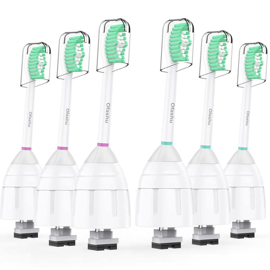 Replacement Heads for Philips Sonicare E-Series - Ofashu Brush Head Compatible with Essence Xtreme Elite Advance 7022 5610 White, 6 Packs Screw-on Electric Toothbrush