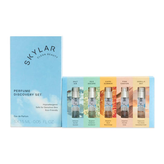 Skylar Eau de Parfum New Discovery Set: Clean Perfume Samples for Women and Men - Fragrance Gift - Includes 5 Mini .05 mL Perfumes - Hypoallergenic and Vegan