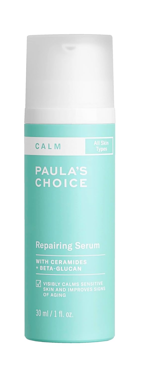 PaulaÕs Choice CALM Repairing Serum for Sensitive Skin, Calms + Soothes Redness, Lightweight Hydration with Hyaluronic Acid for All Skin Types, 1 Fl Oz