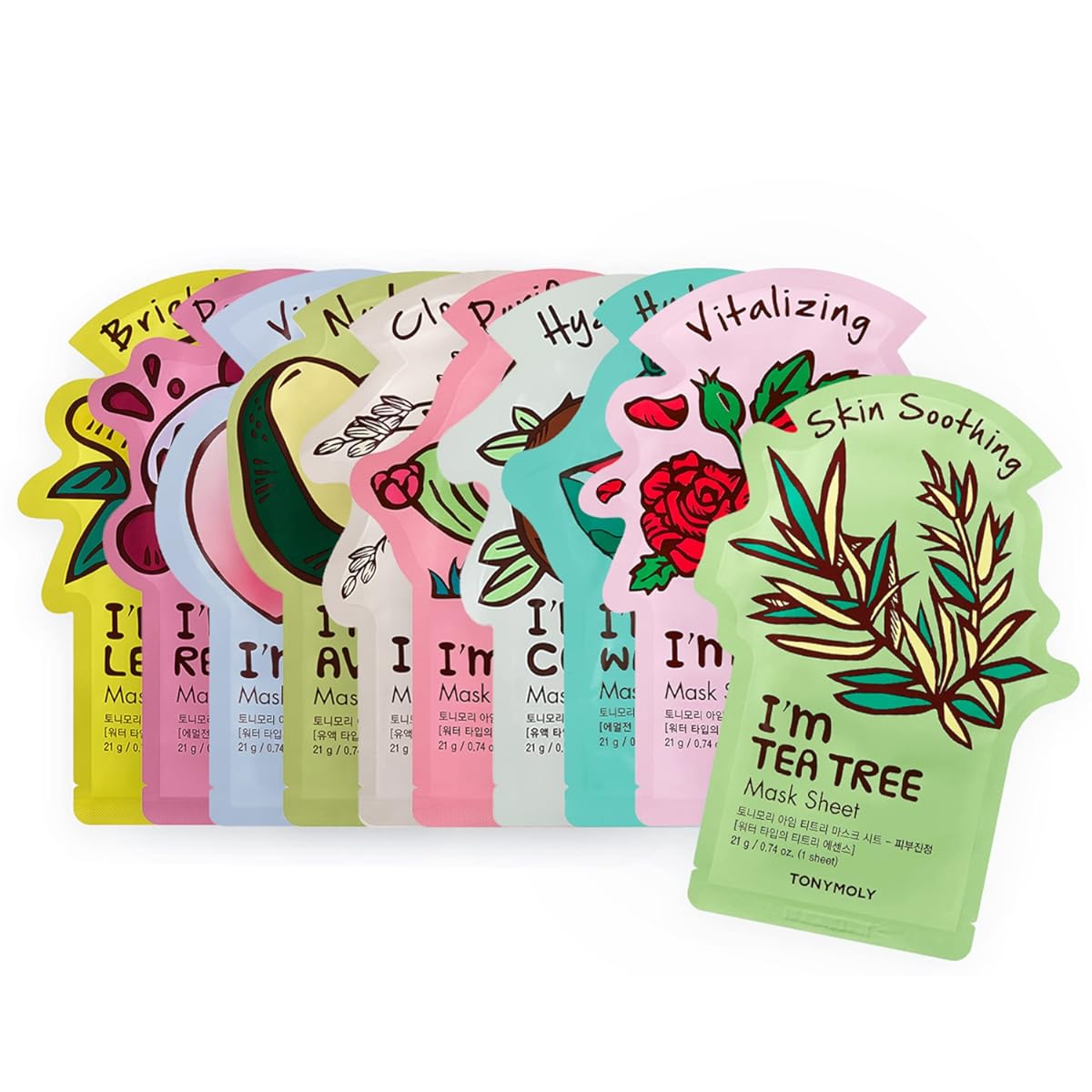 TONYMOLY I'm Real Sheet Mask, Pack of 10