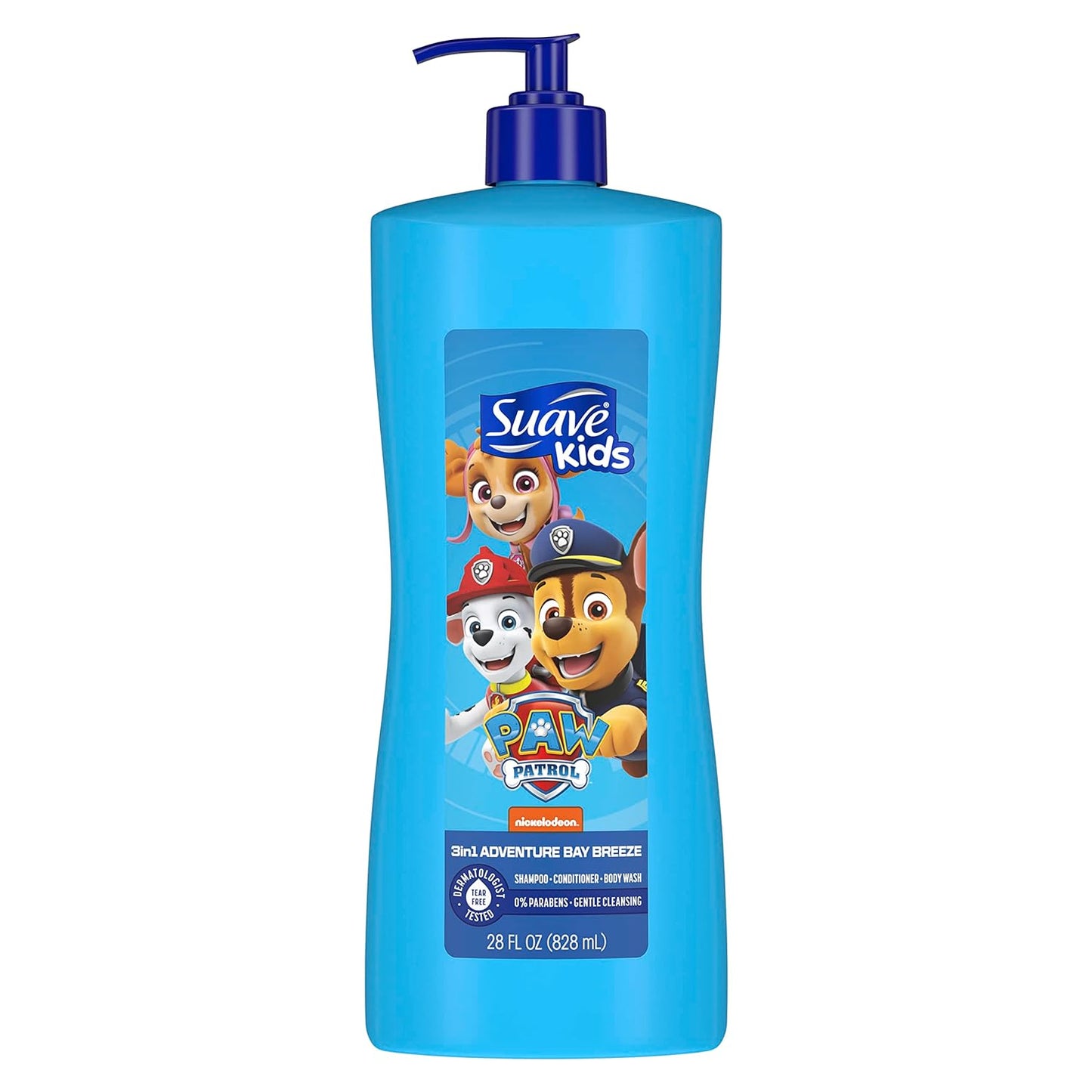Suave Kids 3-in-1 Shampoo, Conditioner, Body Wash Paw Patrol Adventure 28 FL oz, (Pack of 4)