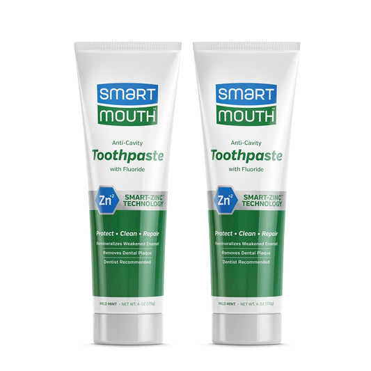 Smart Mouth Whitening Toothpaste with Fluoride Clean Mint 6 oz (Pack of 2)