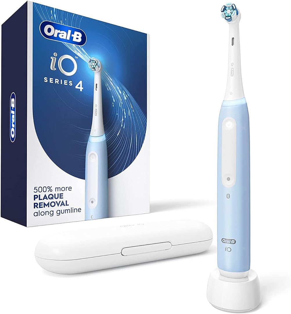 Oral-B iO Series 4 Electric Toothbrush with (1) Brush Head, Rechargeable, Icy Blue