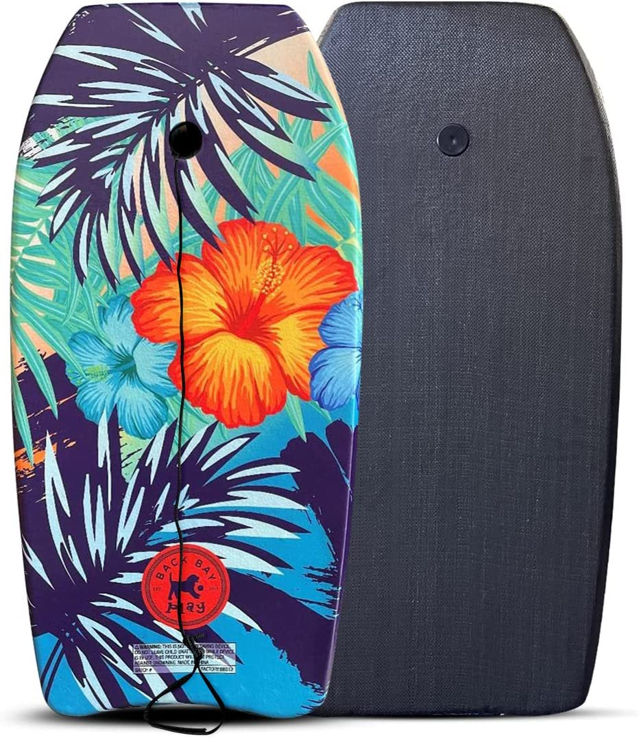 Back Bay Play 37" Body Boards - Lightweight EPS Core Boogie Boards for Beach - Bodyboard, Boogie Board for Beach Kids with Wrist Leash Surfing for Kids & Adults (Lava Lamp)