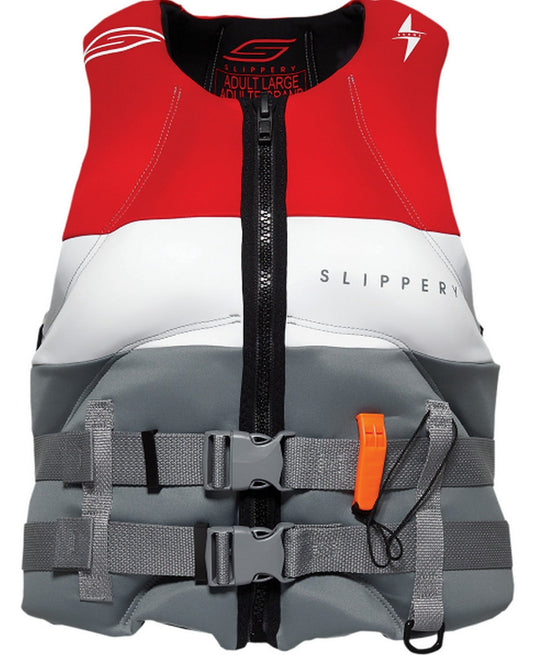 Slippery Surge Neo Mens Life Vest Charcoal/Red XL