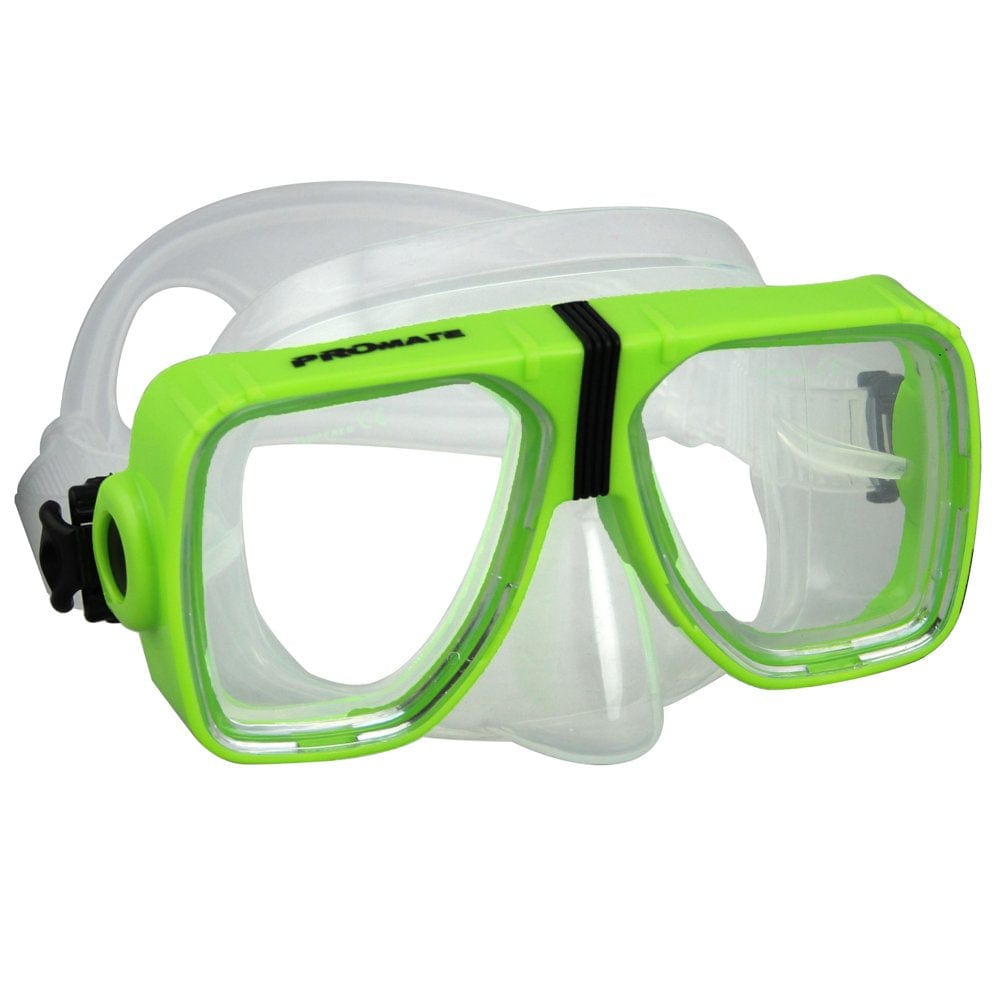 Promate Scope Prescription Dive Mask for Scuba Diving and Snorkeling, Green-3.5