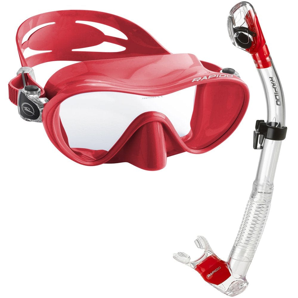 Rapido Boutique Collection Active Frameless Snorkel Mask Dry Snorkel Set, Scuba Snorkeling Dive Mask Snorkel Combo Kit