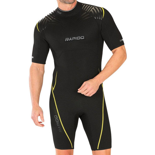 Rapido Boutique Collection Men'S Equator Superior Flex Stretch Neoprene Wetsuit Shorty Scuba Snorkeling Surf Suit - BKYL - XXL